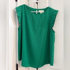 Monteau Green Sleeveless Blouse